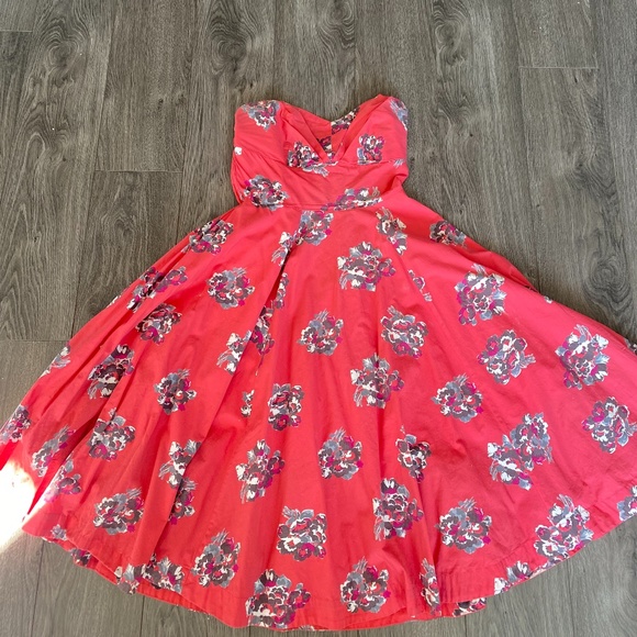 Anthropologie x Girls of Savoy Pink Floral Swing Dress - Picture 2 of 3